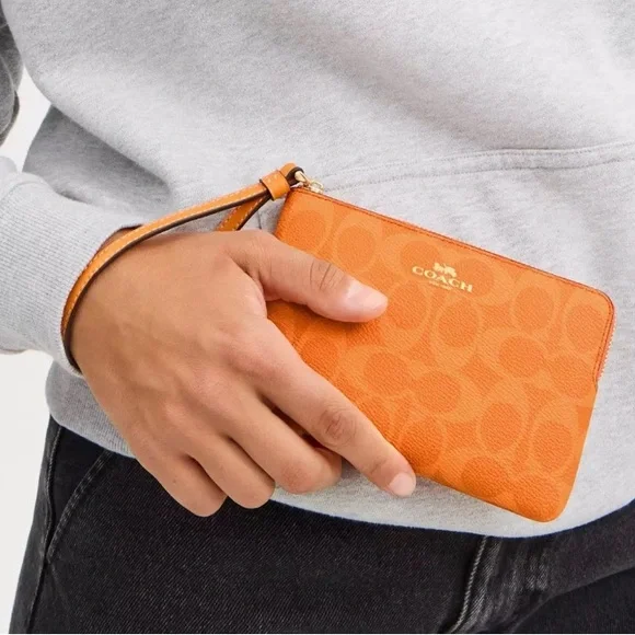 Coach Orange Wristlet Clutch - Picture 3 of 3